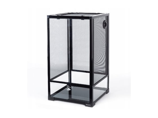 TERRARIOS DE VIDRIO IDEAL PARA CAMALEONES Y GECKOS CRESTADOS, CON 3 LADOS CON MALLA PARA UNA OPTIMA VENTILACIÓN (APILABLE) 40X40X76 (LARGO, ANCHO Y ALTO)